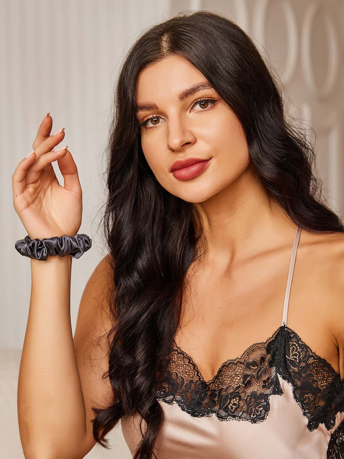 [Dark Gray] SilkSilky 19Momme Pure Silk Scrunchie 002