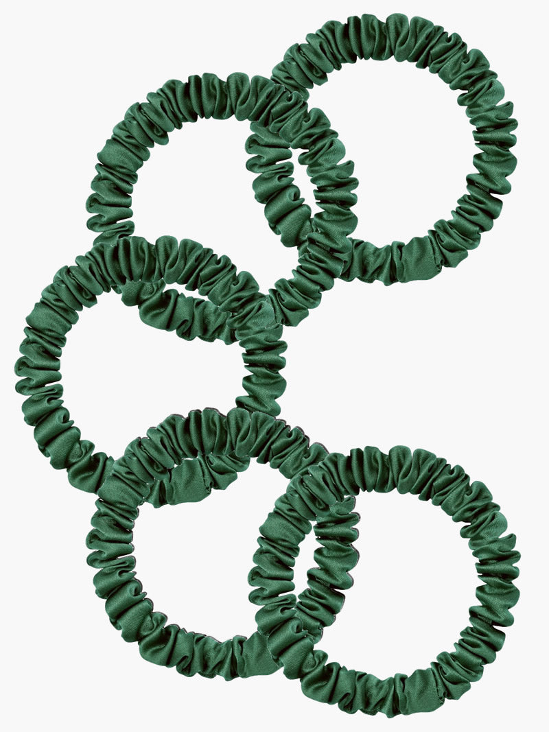 [Dark Green] SilkSilky 19Momme Pure Silk Scrunchie 003