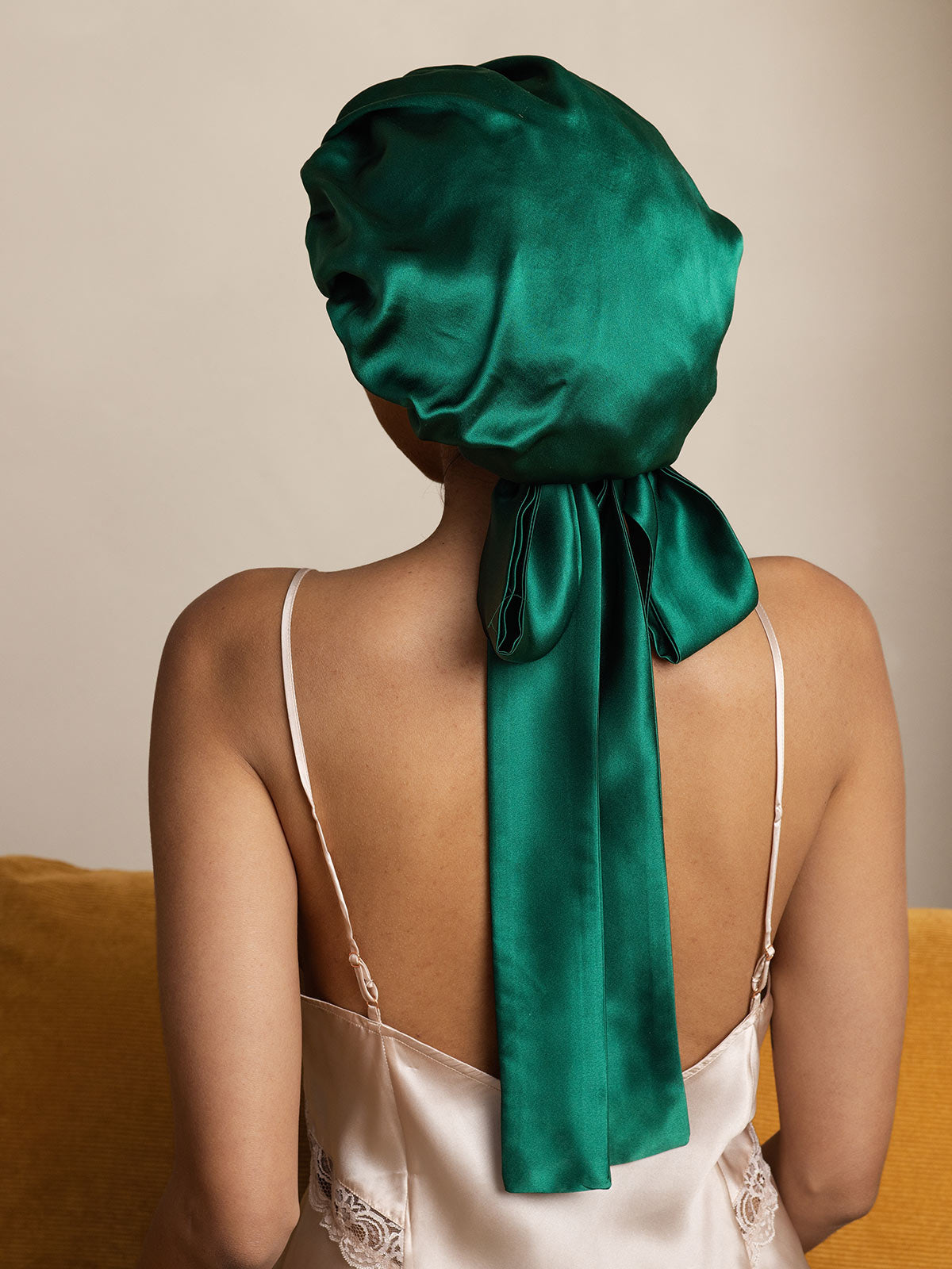[Dark Green] SilkSilky Pure Silk Sleep Cap 004