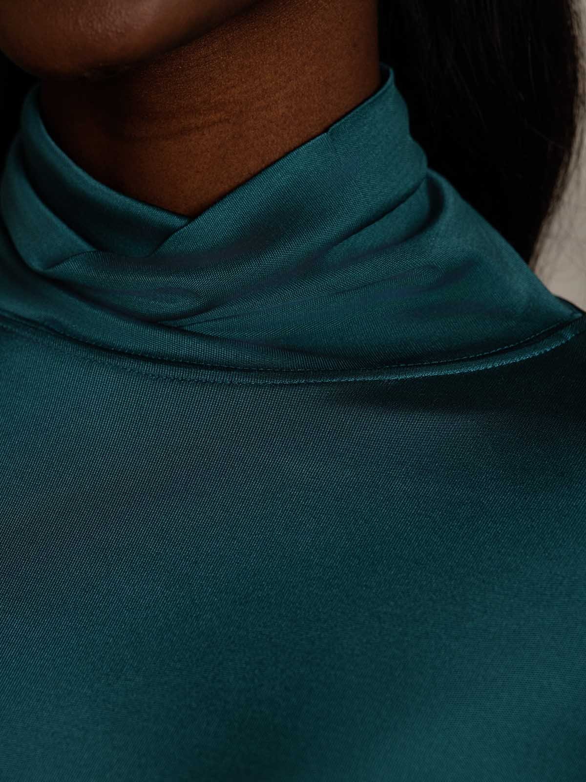 [Dark Green] SilkSilky Silk Long Sleeve Womens T-Shirt 008