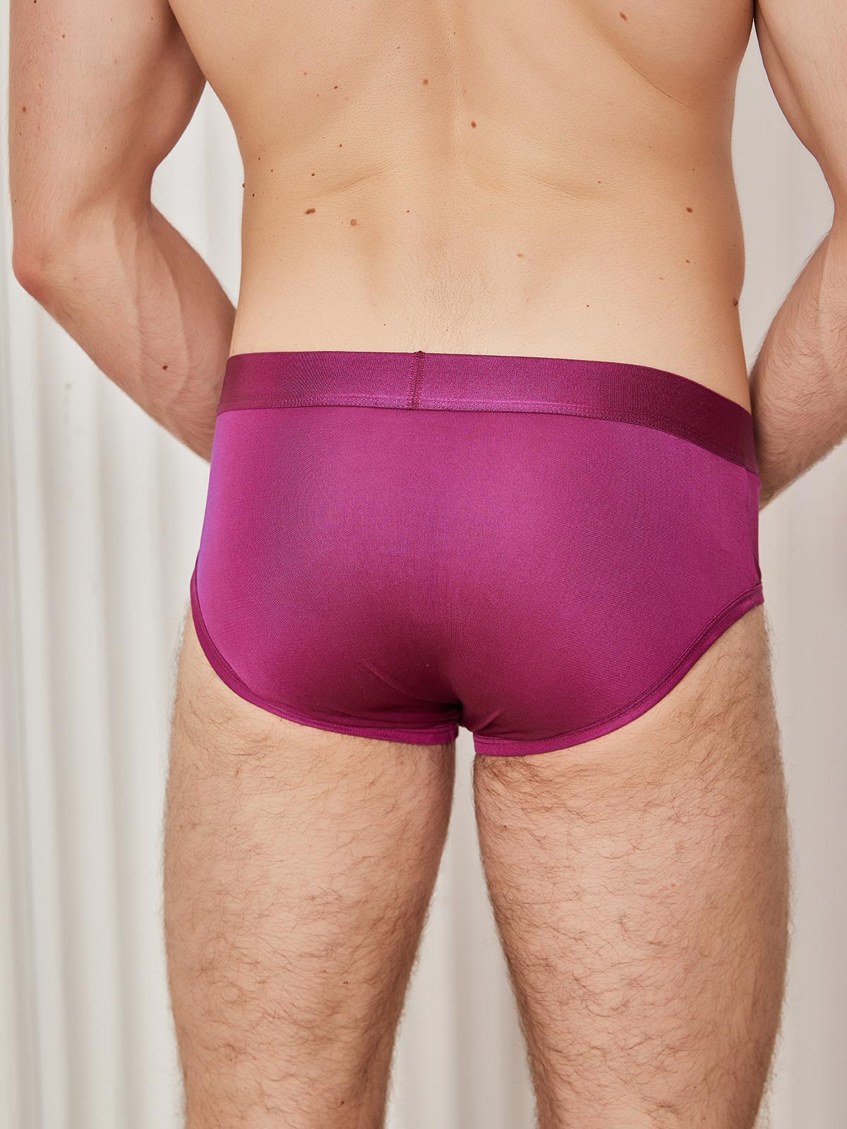 [Dark Red] SilkSilky Silk Knitted Mens Underwear 004