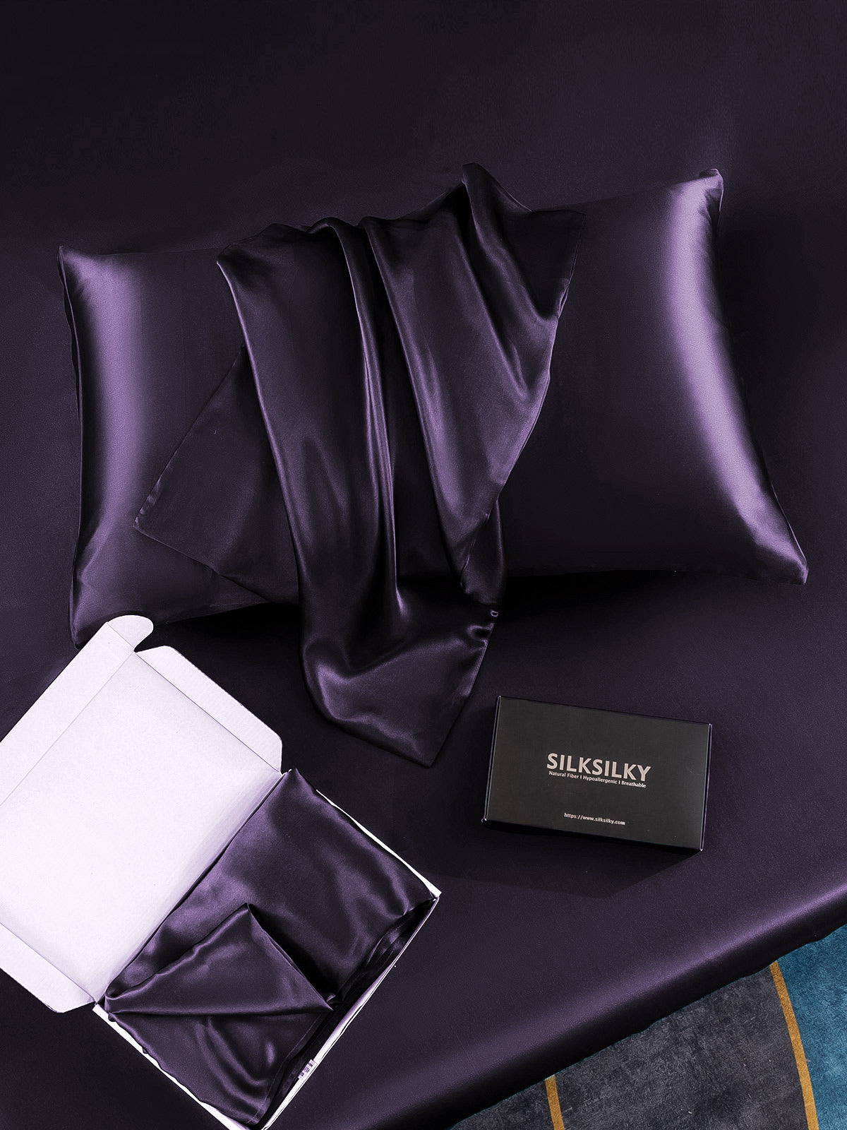 [Deep Purple] SilkSilky 30Momme Pure Silk Pillowcase 005