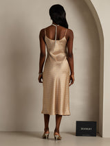 [Floral] SilkSilky Pure Silk Sleeveless Round Neck Dress 008