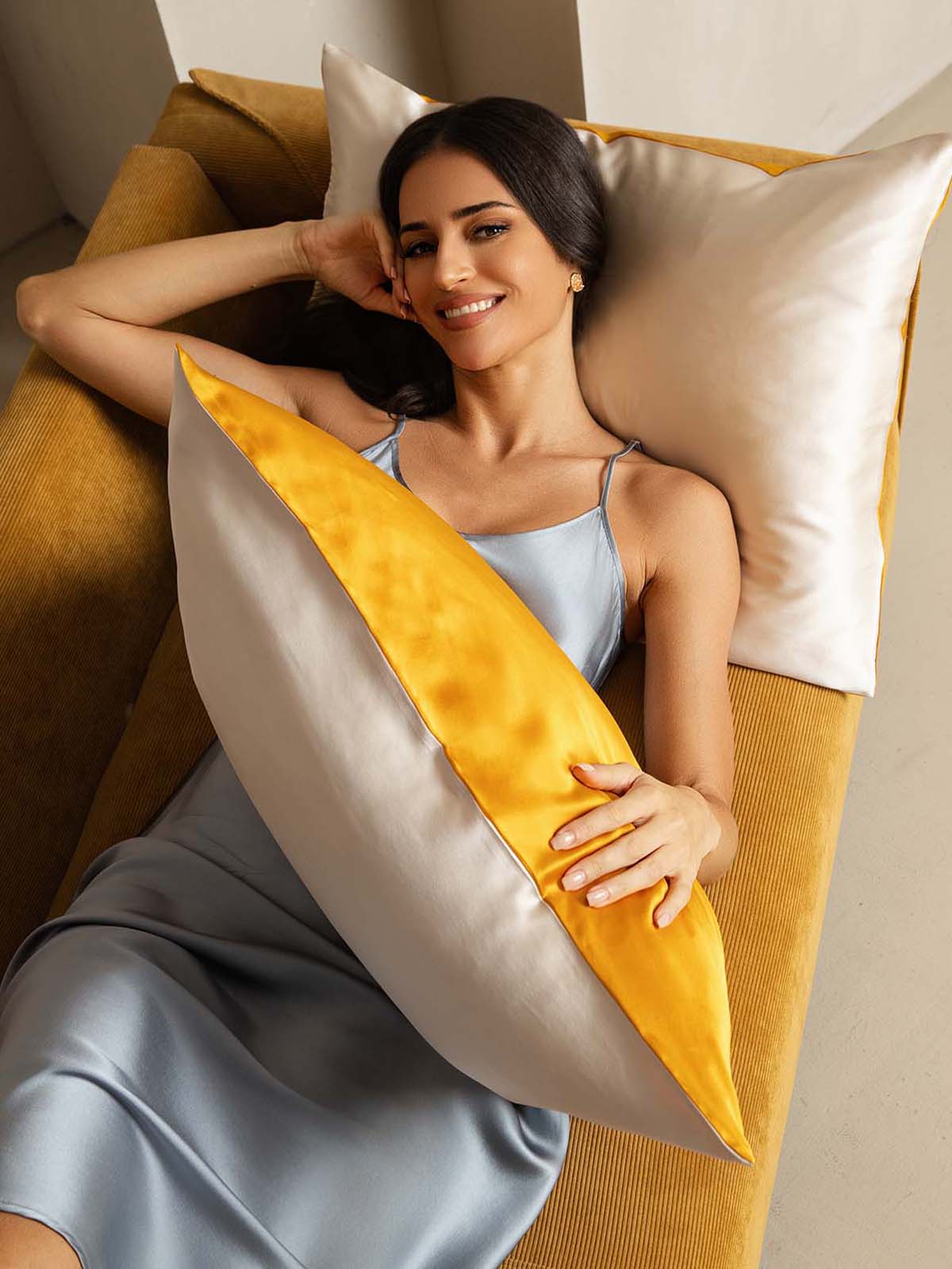 19Momme 100% Mulberry Silk Pillowcase - Two-tone Design