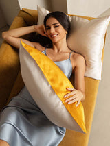 [Gold+LightBeige] SilkSilky 19Momme Pure Silk Pillowcase 003