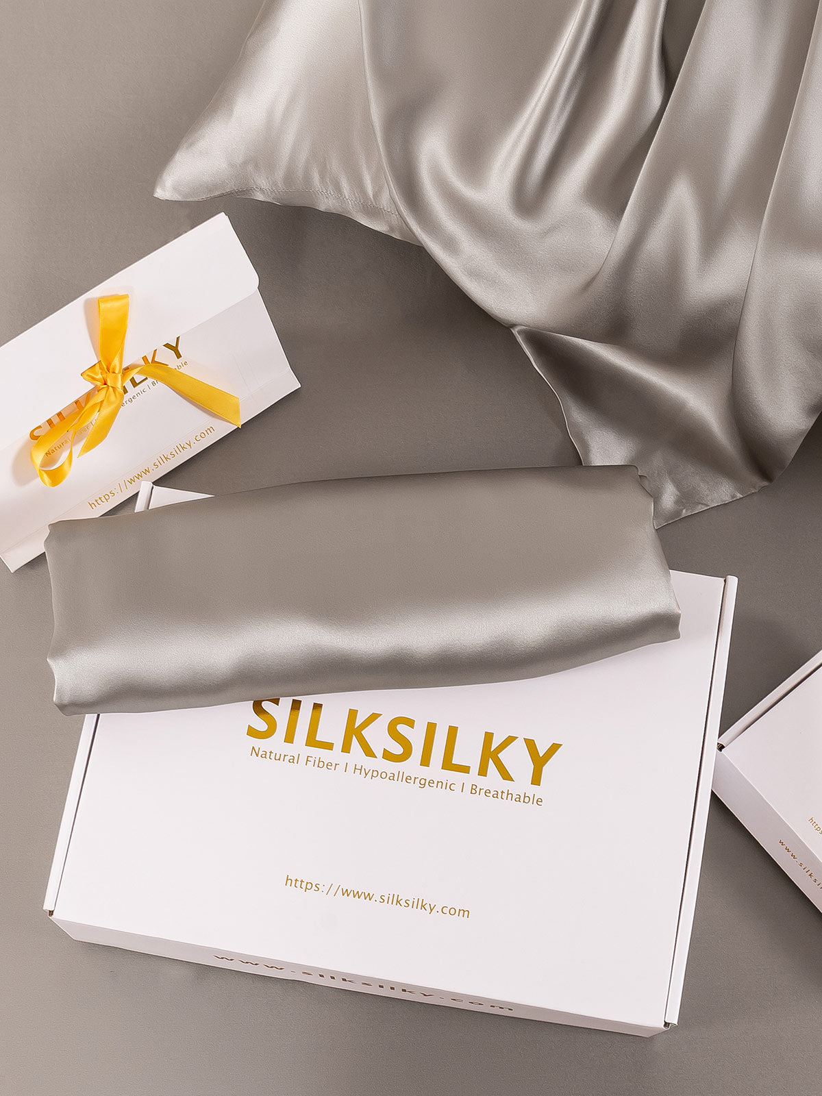[Gray] SilkSilky 19Momme Pure Silk Pillowcase 005