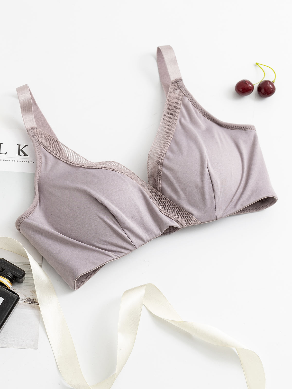 [Gray] SilkSilky Silk Knitted Bra 003