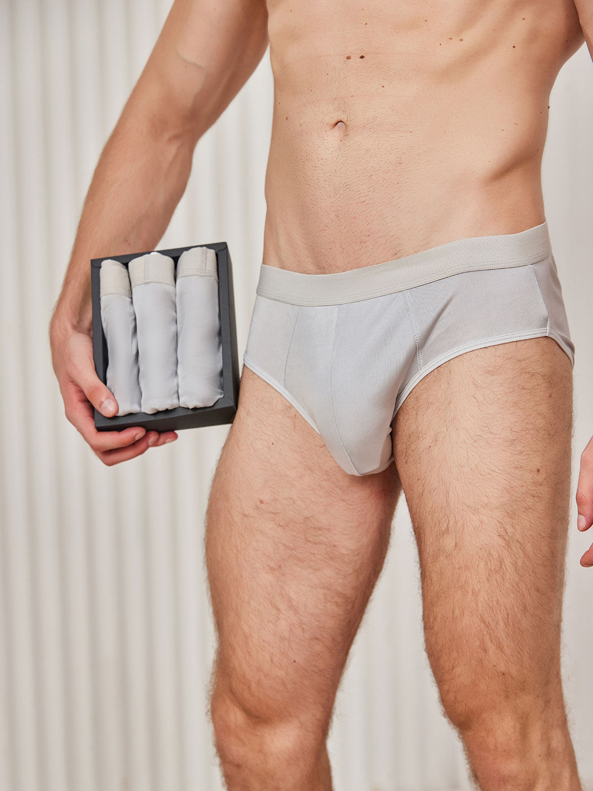 [Gray] SilkSilky Silk Mens Underwear 001