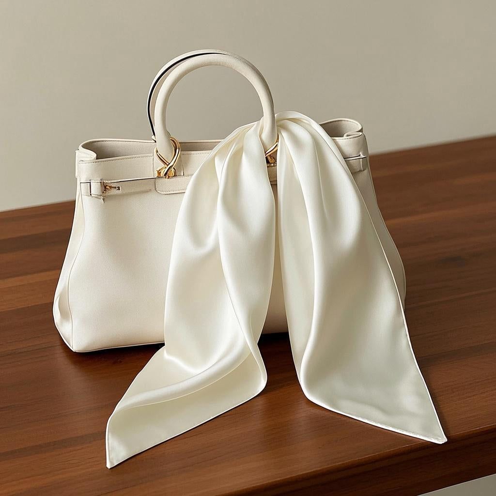 [Ivory] SilkSilky Pure Silk Scarf 001