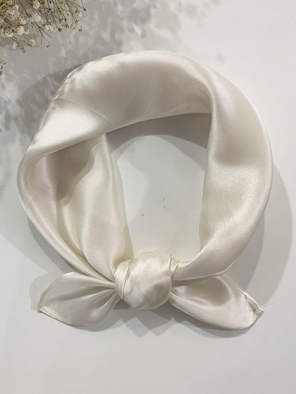 [Ivory] SilkSilky Pure Silk Scarf 002