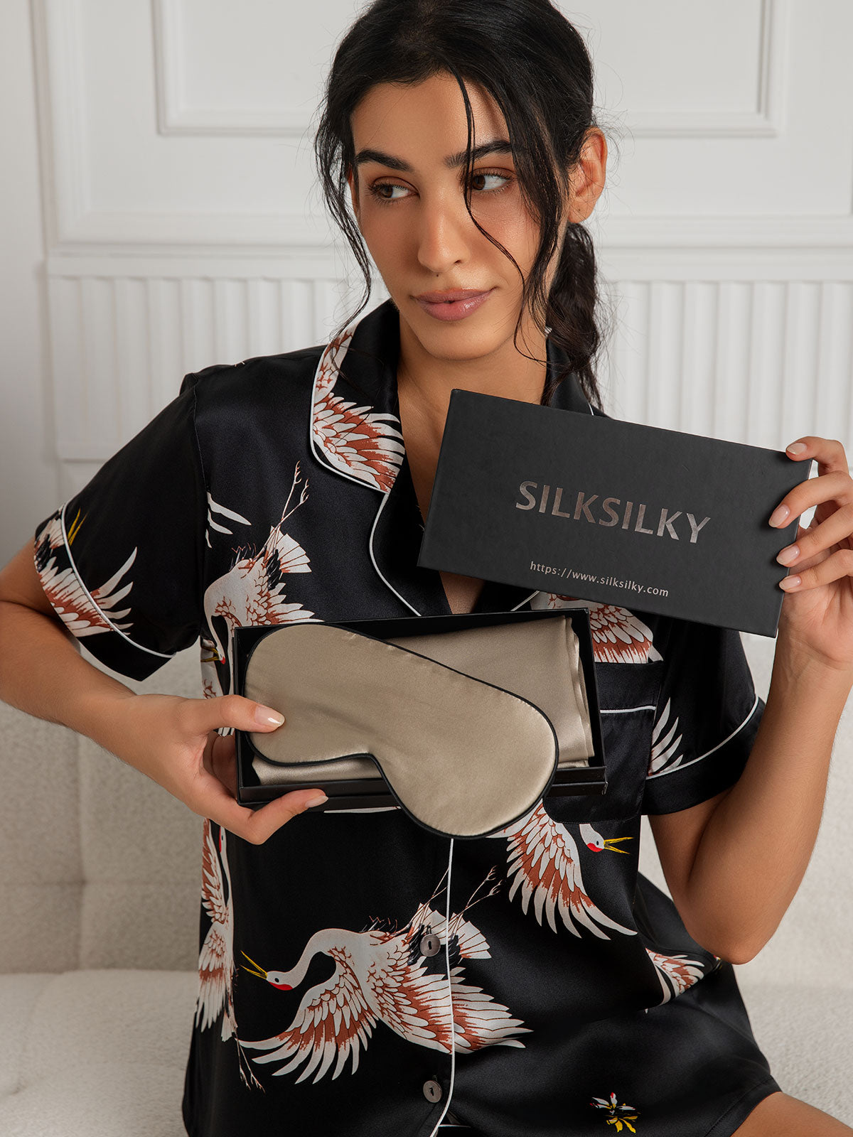 [Khaki] SilkSilky 19Momme Pure Silk Pillowcase Set 001