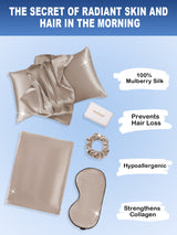 [Khaki] SilkSilky 19Momme Pure Silk Pillowcase Set 002