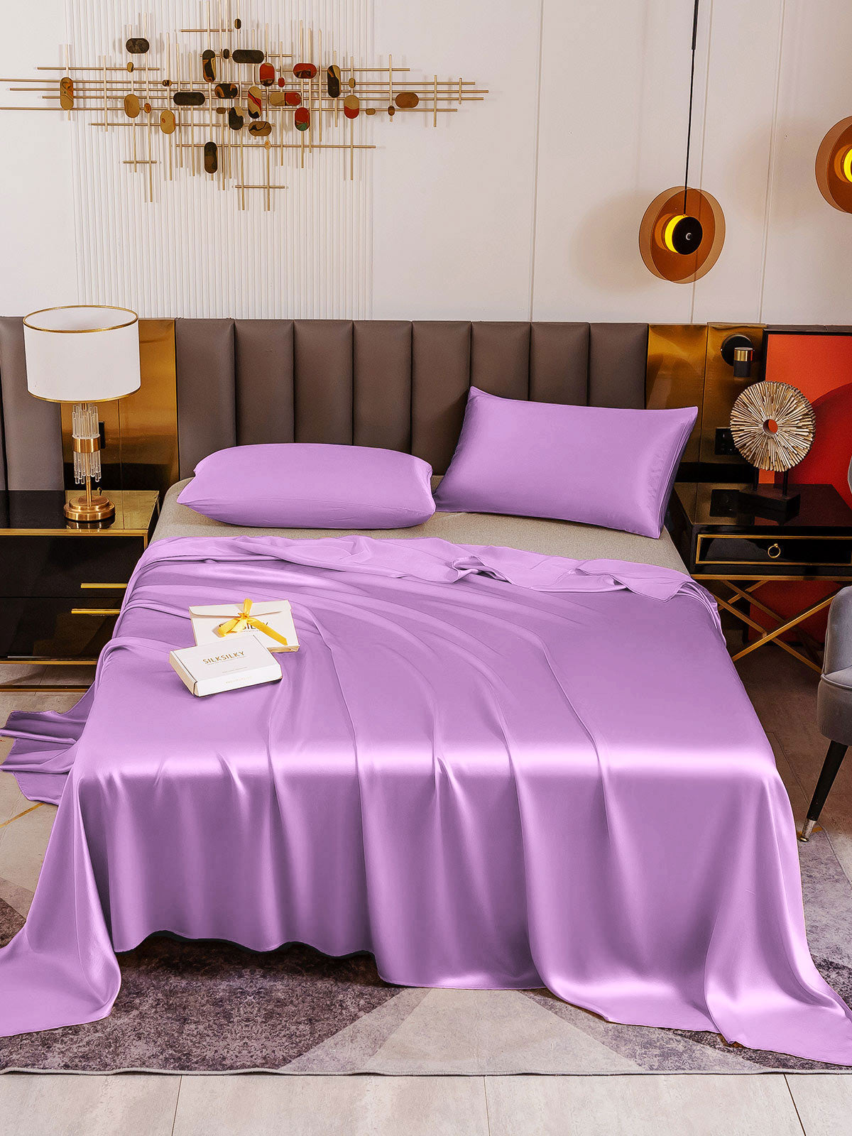 [Lavender] SilkSilky 19Momme Pure Silk Bedding Set 002