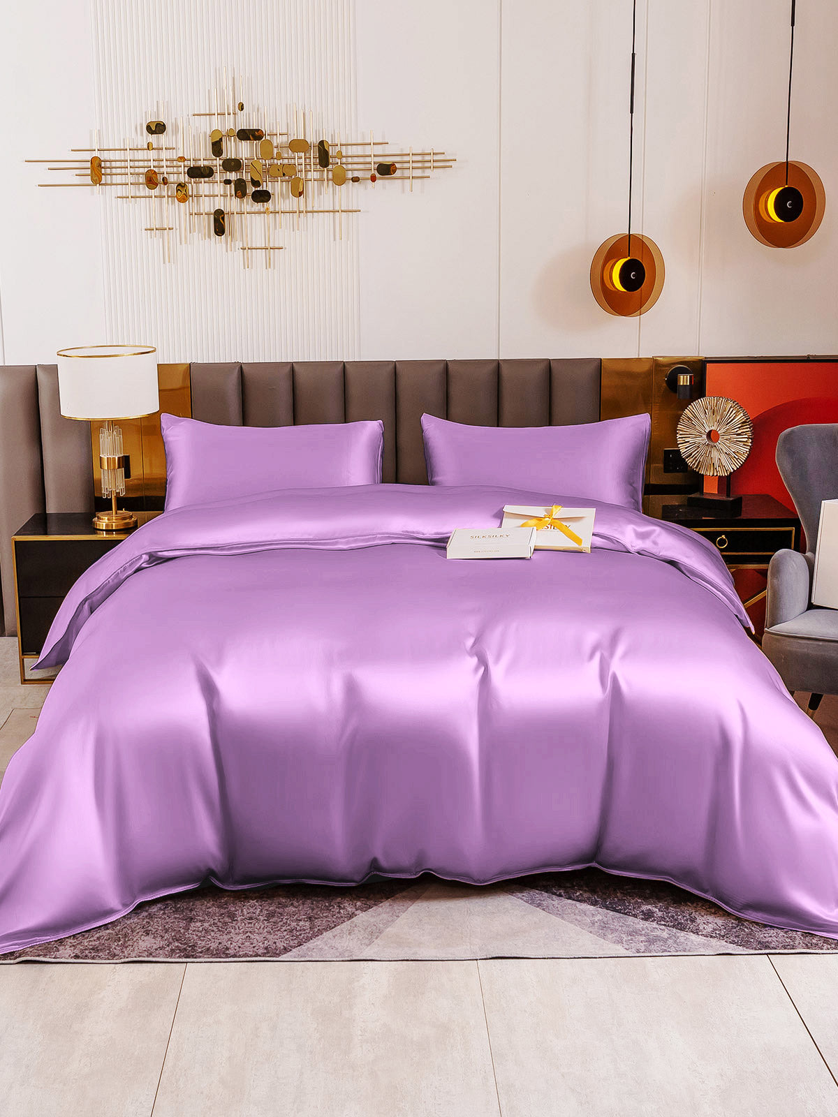 [Lavender] SilkSilky 19Momme Pure Silk Bedding Set 005