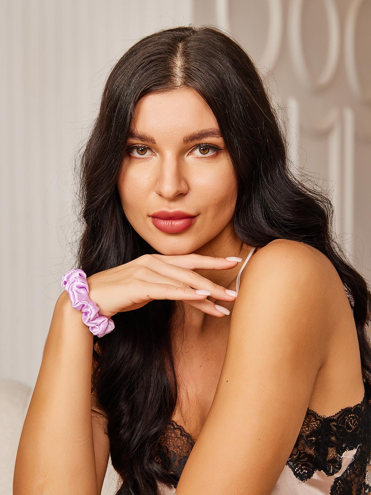 [Lavender] SilkSilky 19Momme Pure Silk Scrunchie 002