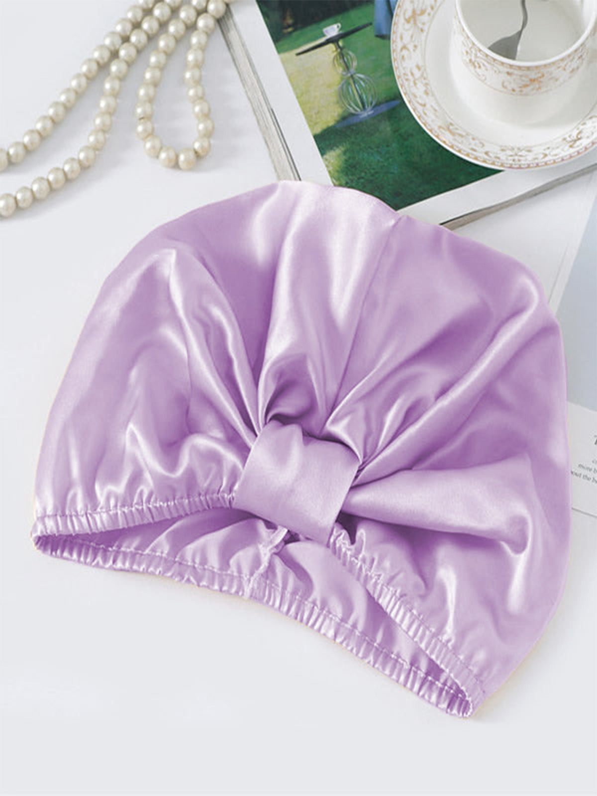 [Lavender] SilkSilky Pure Silk Sleep Cap 002