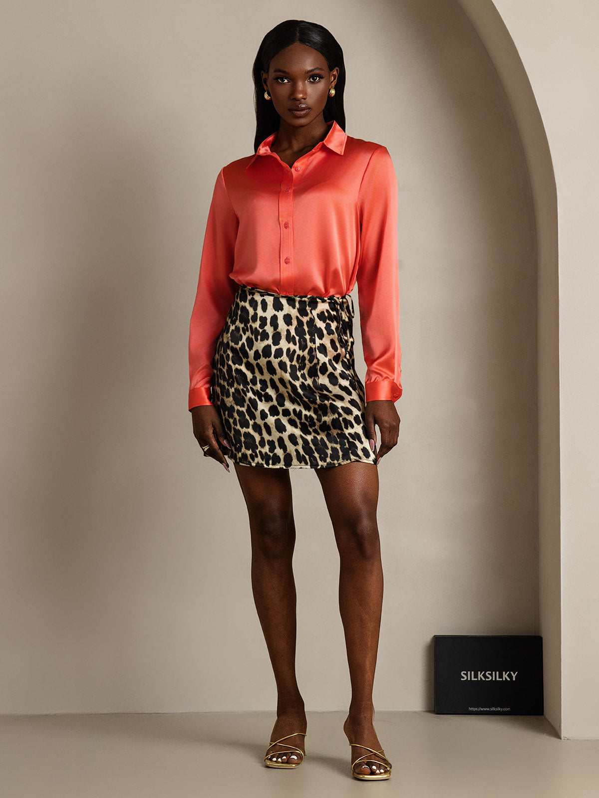 [Leopard] SilkSilky Pure Silk Skirt 006