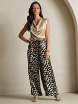 [Leopard] SilkSilky  Pure Silk Womens Pants 001,