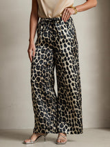 [Leopard] SilkSilky  Pure Silk Womens Pants 004,