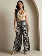 [Leopard] SilkSilky  Pure Silk Womens Pants 007,