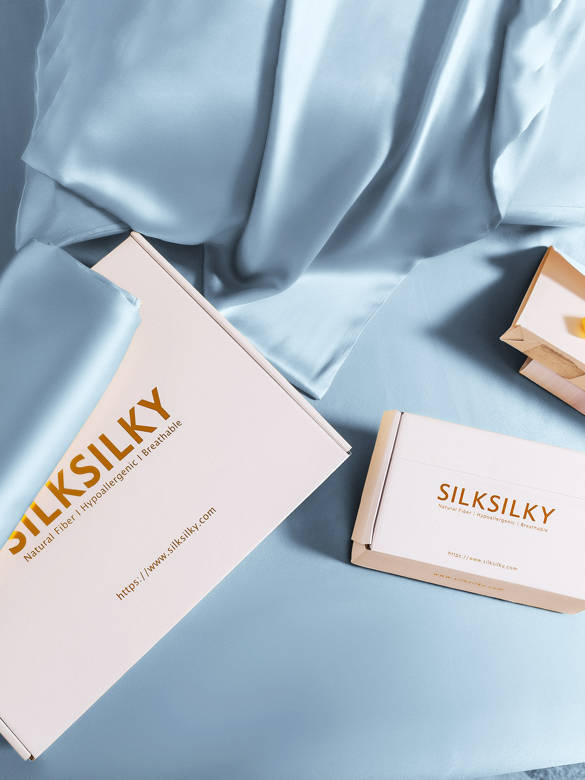 [Light Blue] SilkSilky 19Momme Pure Silk Pillowcase 008