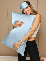 [Light Blue] SilkSilky 19Momme Pure Silk Pillowcase Set 004