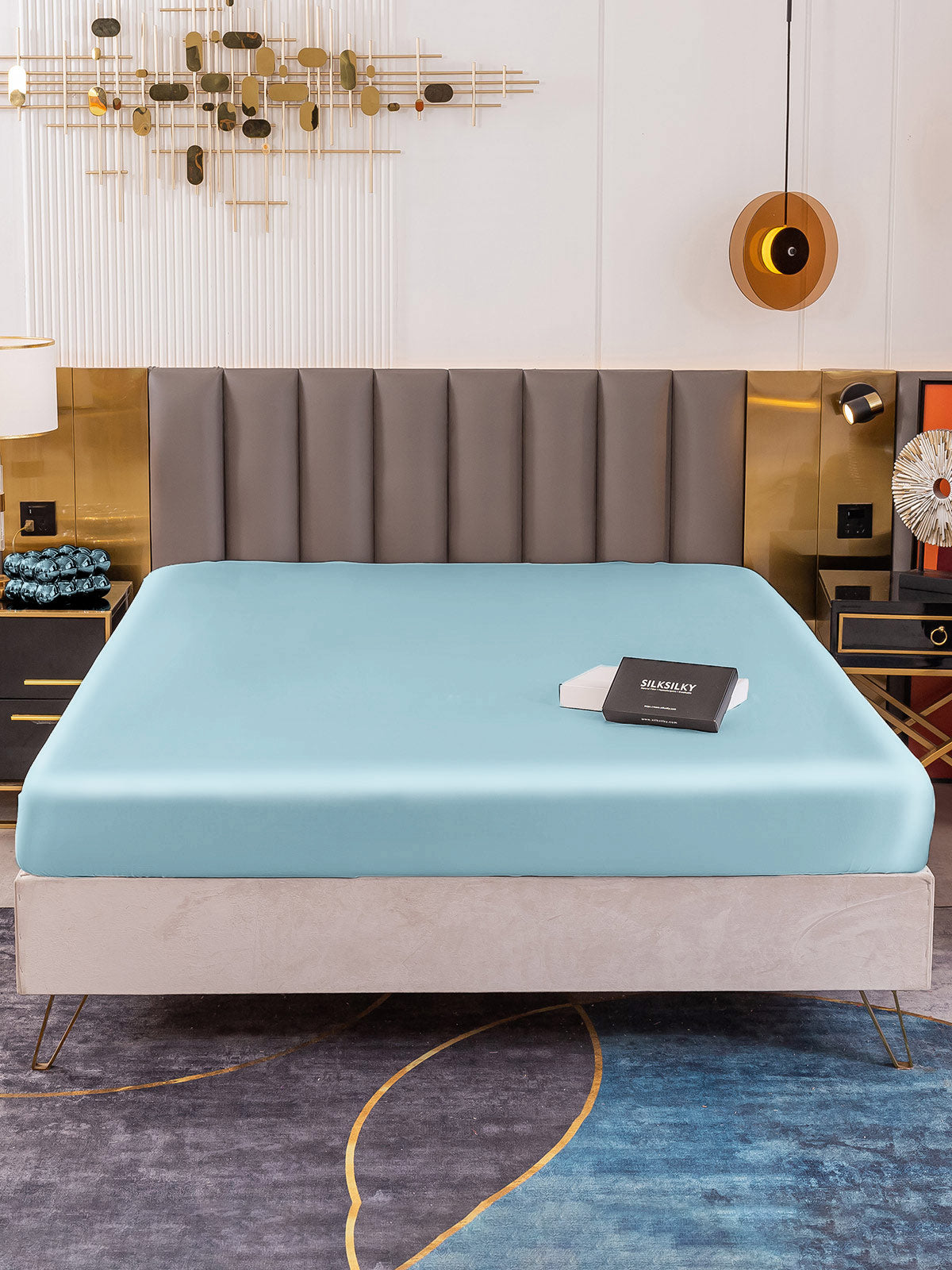 [Light Blue] SilkSilky 19Momme Pure Silk Sheet 002