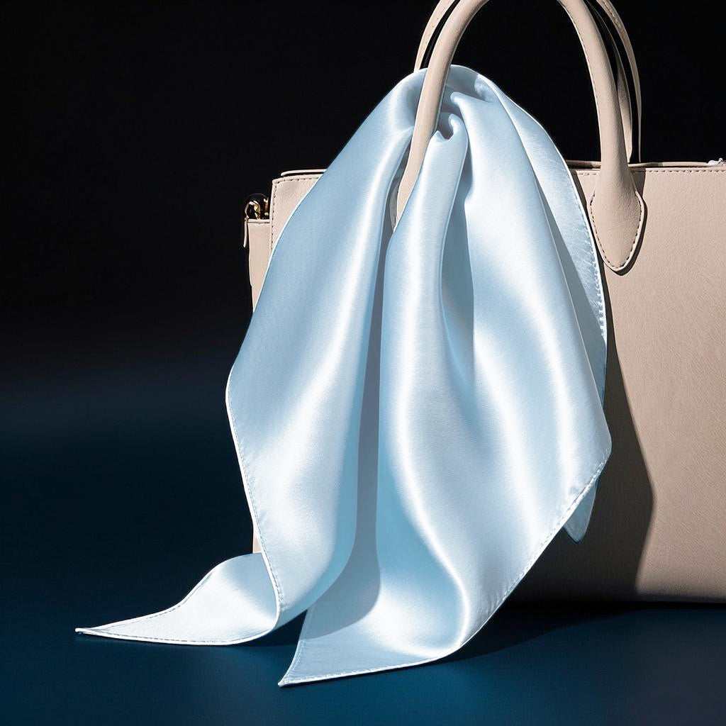 [Light Blue] SilkSilky Pure Silk Scarf 001