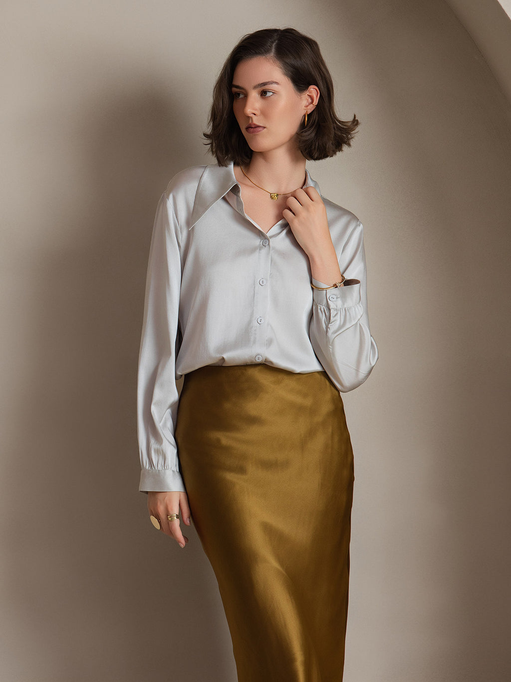 Clearance Silk Classic Daily Basic Shirt
