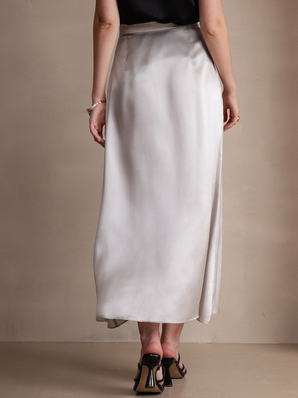 [Light Gray] SilkSilky 19Momme Silk Skirt 002