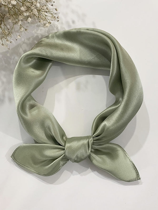 [Light Green] SilkSilky Pure Silk Scarf 001