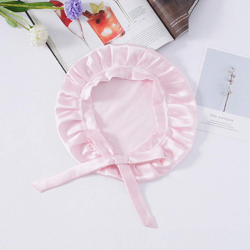 [Light Pink] SilkSilky Pure Silk Sleep Cap 003
