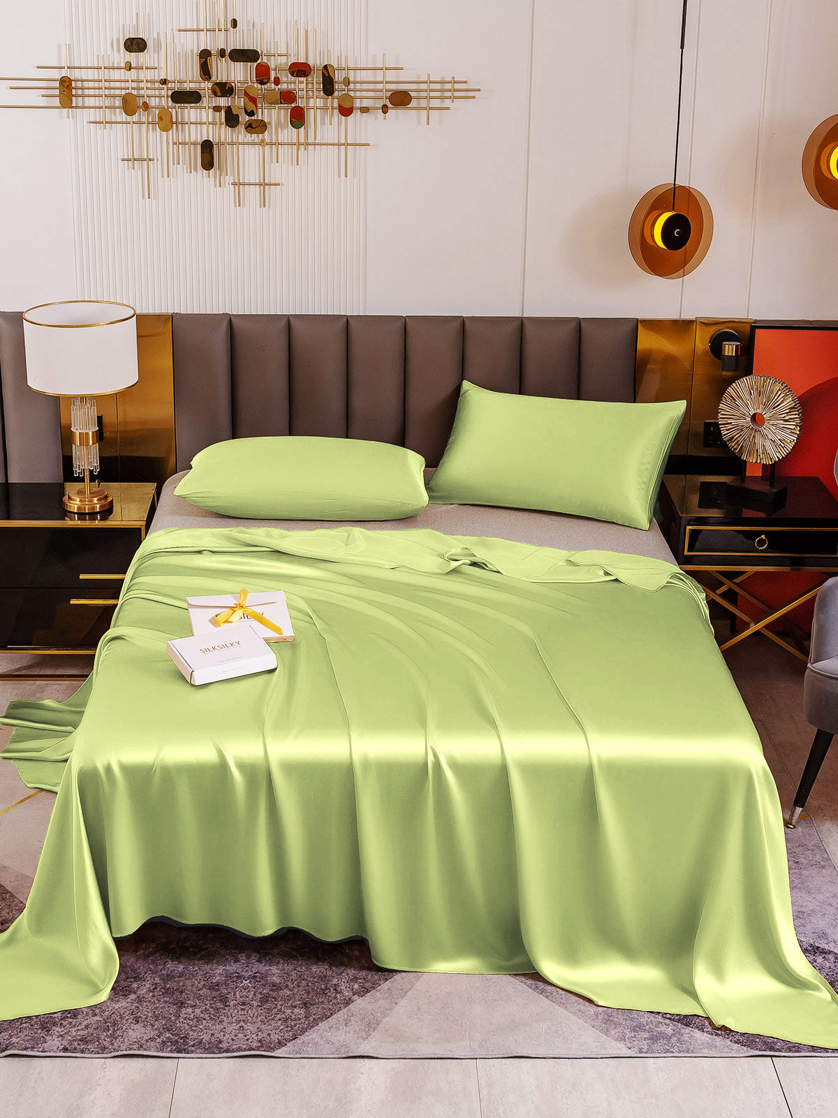 [Mint Green] SilkSilky 19Momme Pure Silk Bedding Set 002