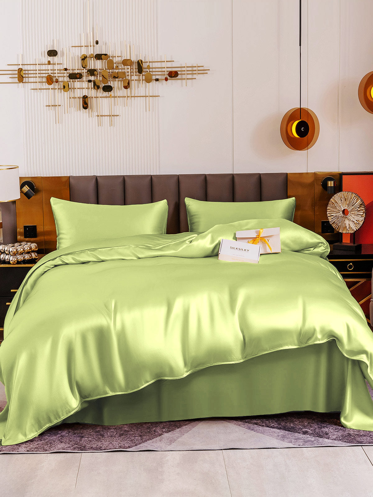 [Mint Green] SilkSilky 19Momme Pure Silk Bedding Set 002