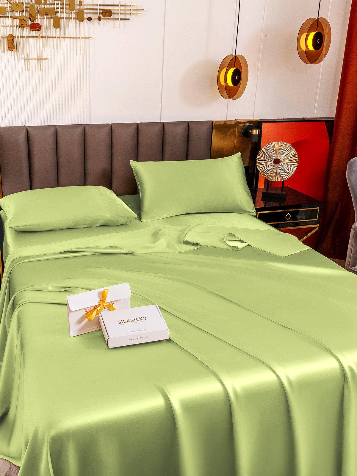[Mint Green] SilkSilky 19Momme Pure Silk Bedding Set 003
