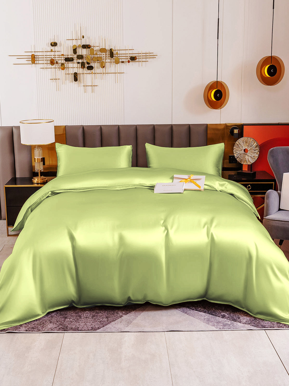 [Mint Green] SilkSilky 19Momme Pure Silk Bedding Set 005
