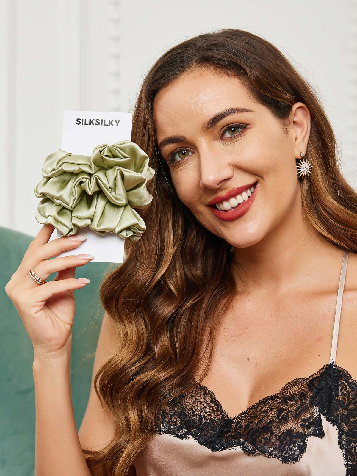 [Mint Green] SilkSilky 19Momme Pure Silk Scrunchie 002