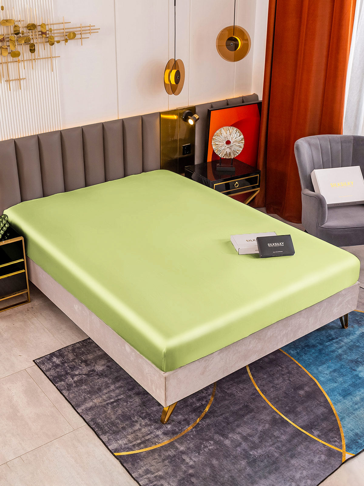 [Mint Green] SilkSilky 19Momme Pure Silk Sheet 001