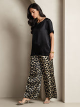 [Multi] SilkSilky Pure Silk Short Sleeve Round Neck Women's Pajamas 008