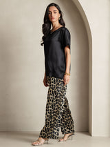 [Multi] SilkSilky Pure Silk Short Sleeve Round Neck Women's Pajamas 009
