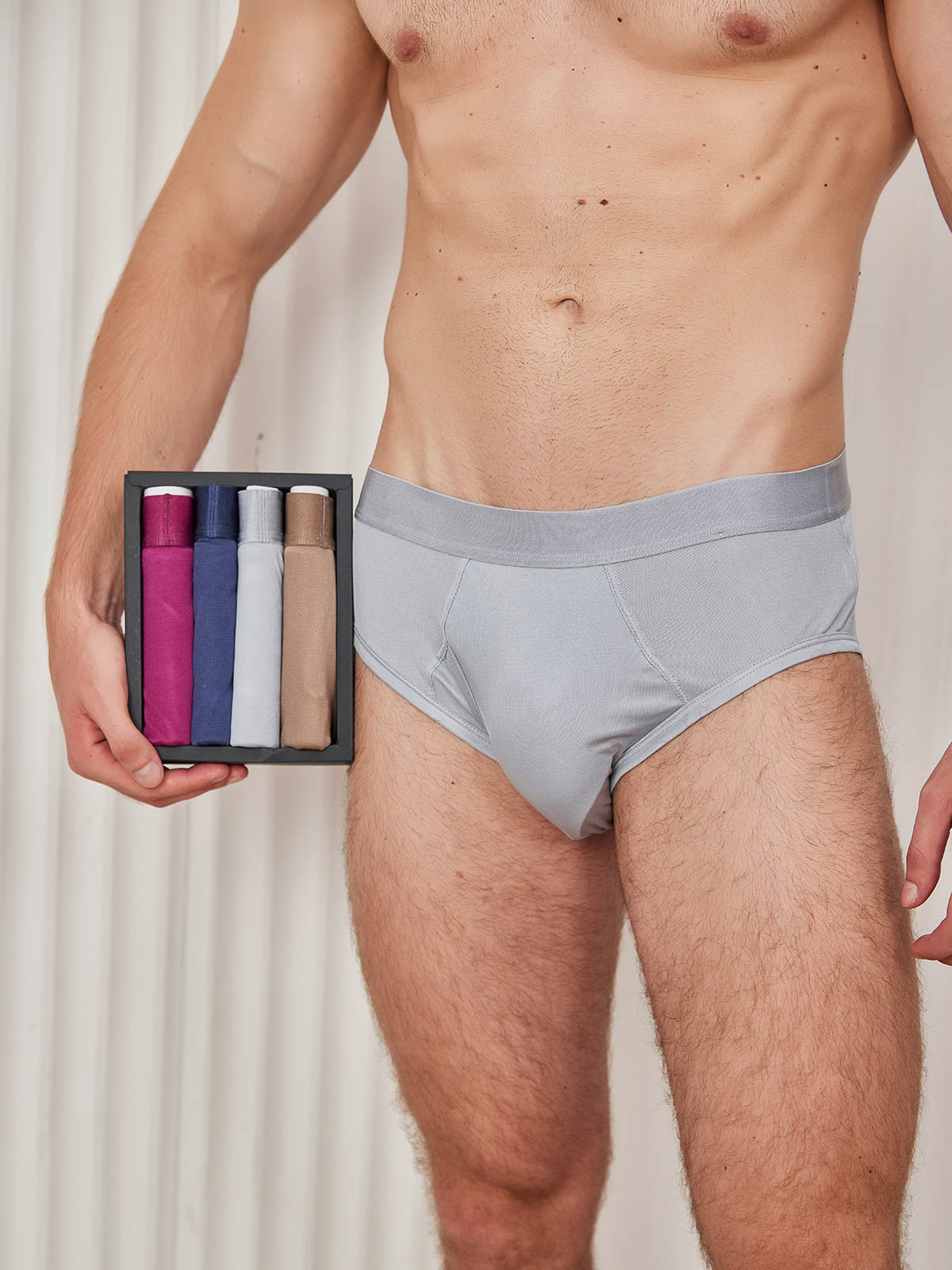 [Multi] SilkSilky Silk Knitted Mens Underwear 001