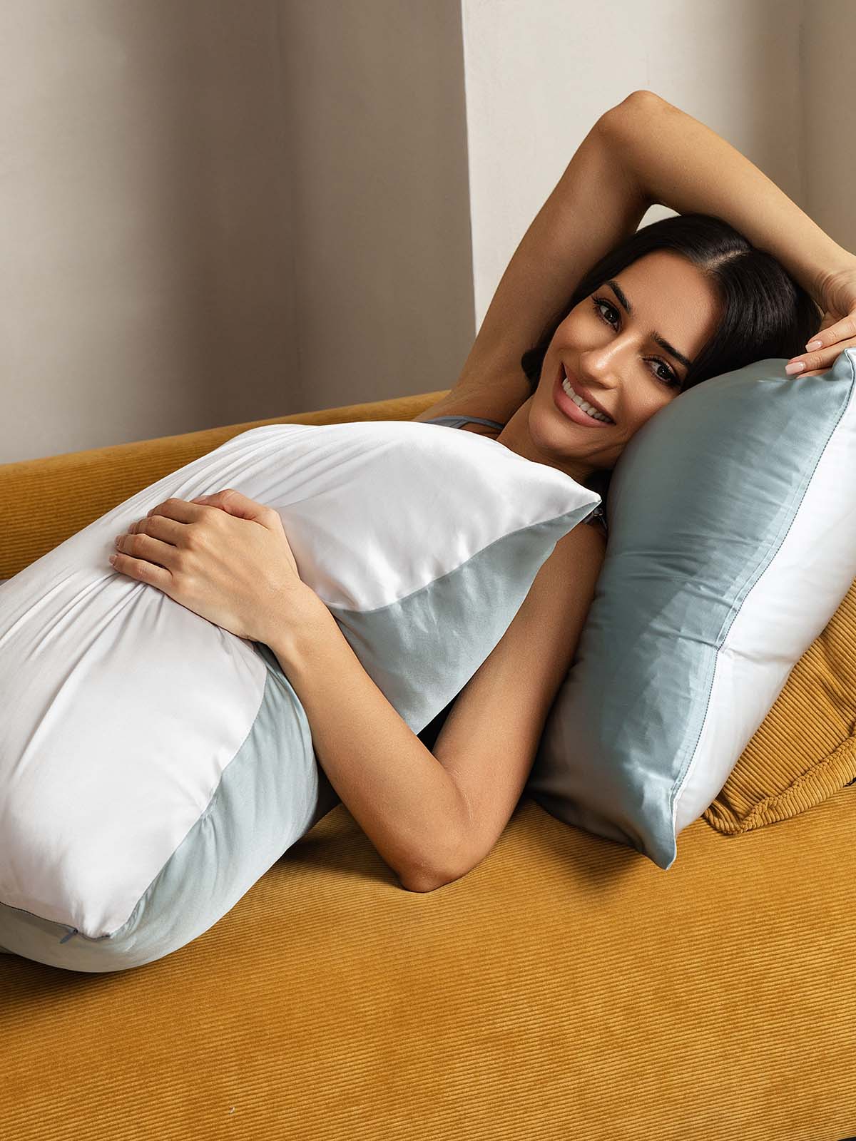 19Momme 100% Mulberry Silk Pillowcase - Two-tone Design
