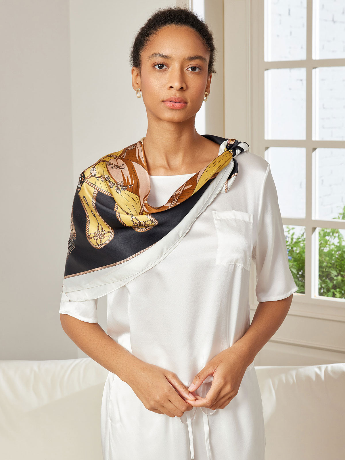 [P010] SilkSilky Pure Silk Scarf 002