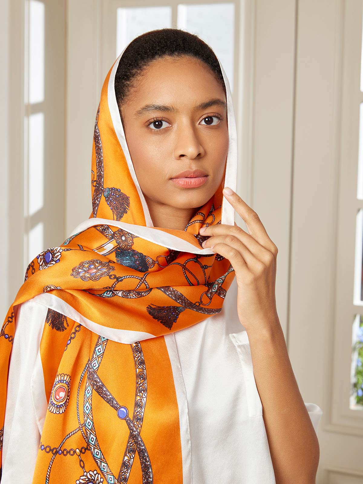 [P018] SilkSilky Pure Silk Scarf 003