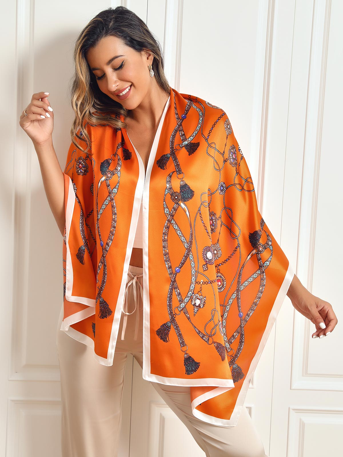 [P018] SilkSilky Pure Silk Scarf 004