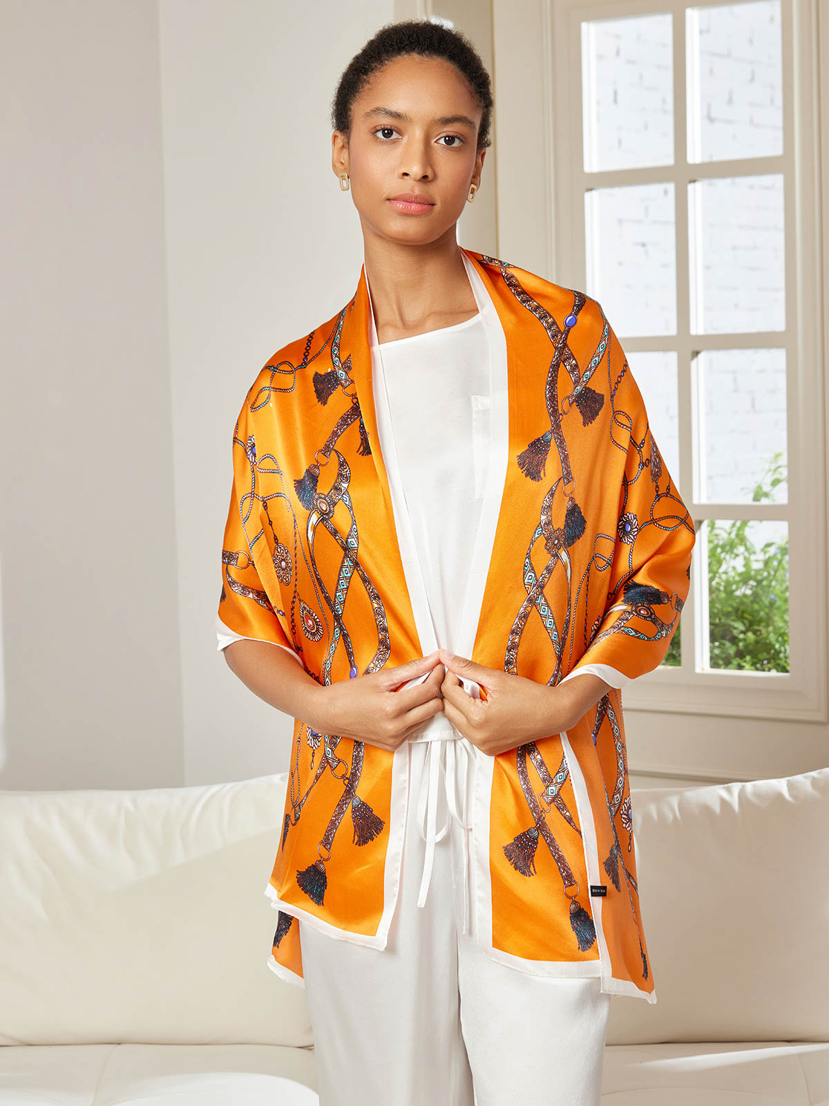 [P018] SilkSilky Pure Silk Scarf 004