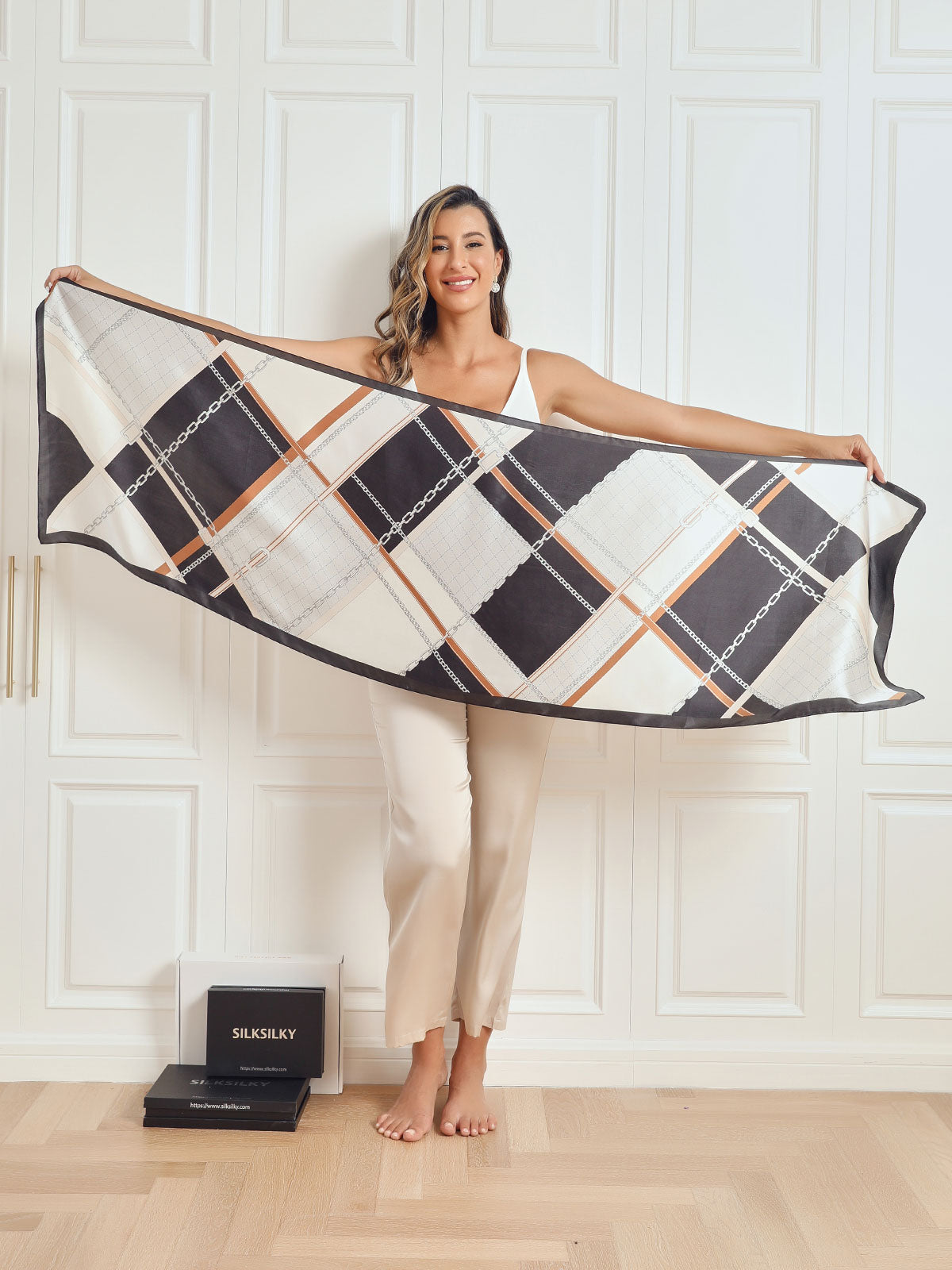 [P021] SilkSilky Pure Silk Scarf 006