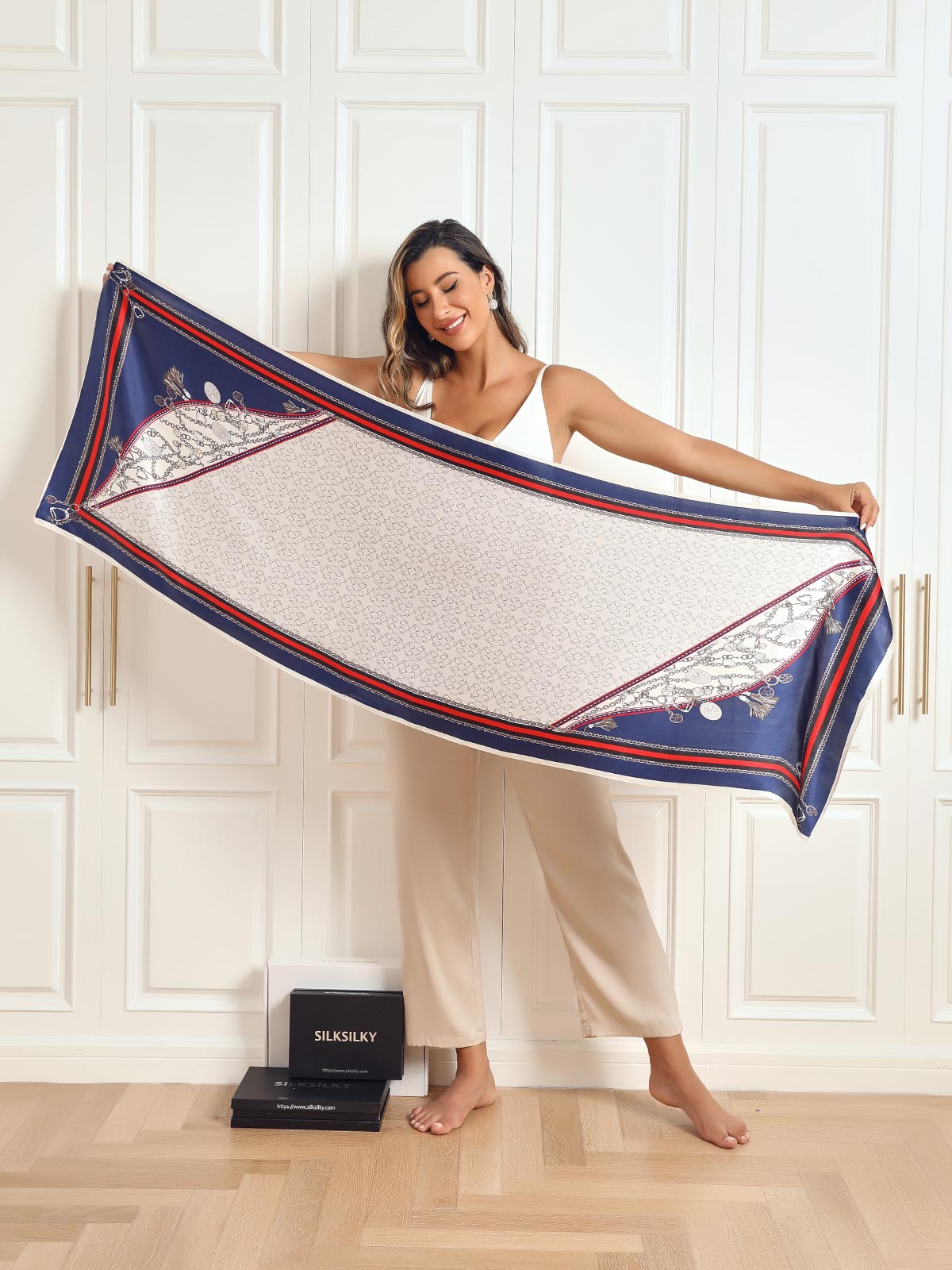 [P024] SilkSilky Pure Silk Scarf 005