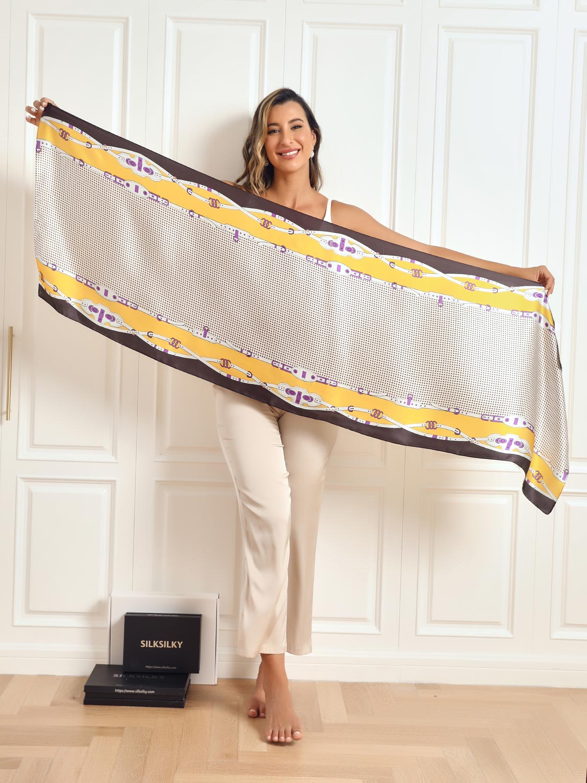 [P025] SilkSilky Pure Silk Scarf 005