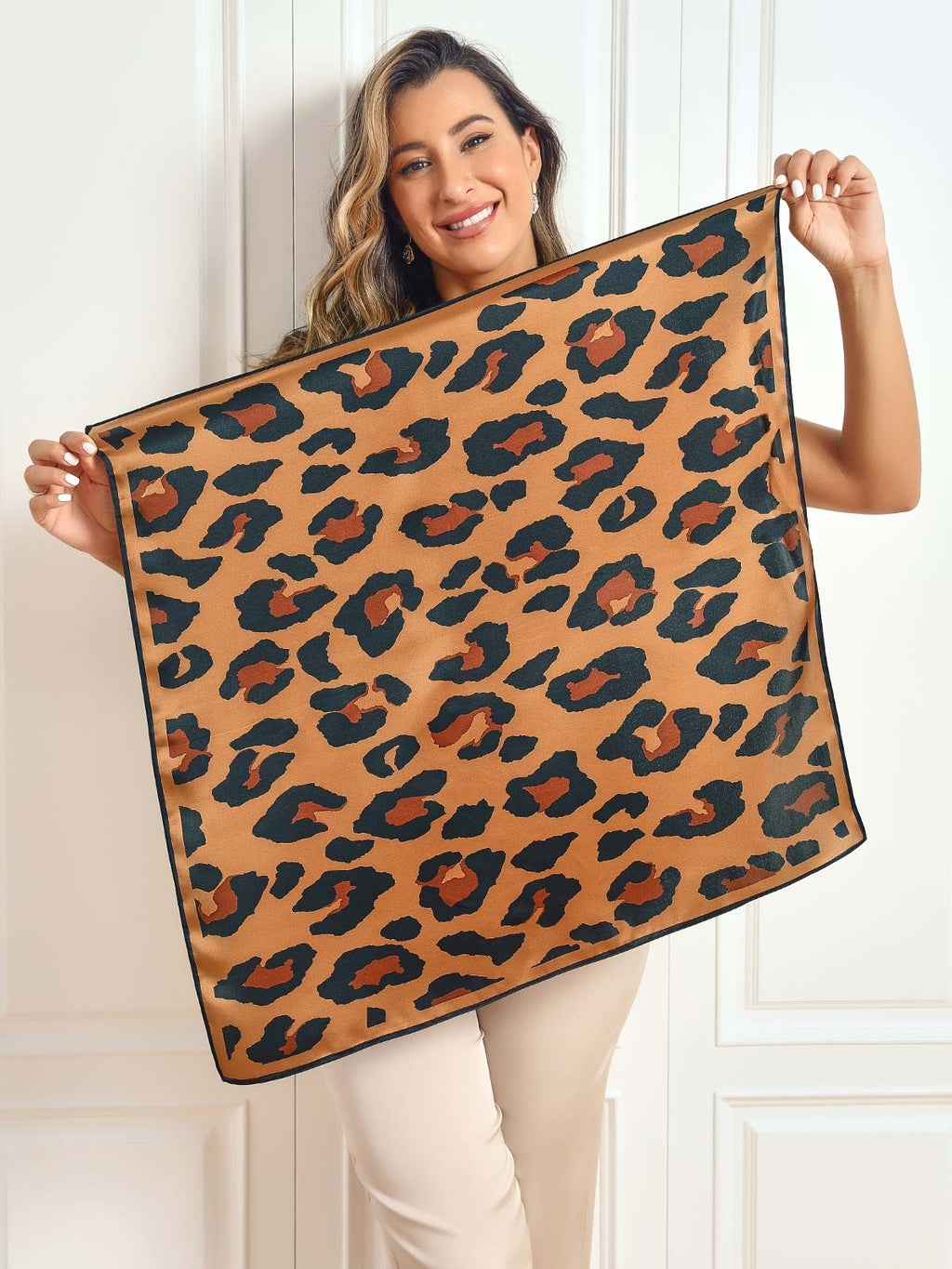 100% Mulberry Silk Printed Square Scarf 68x68cm 26.8